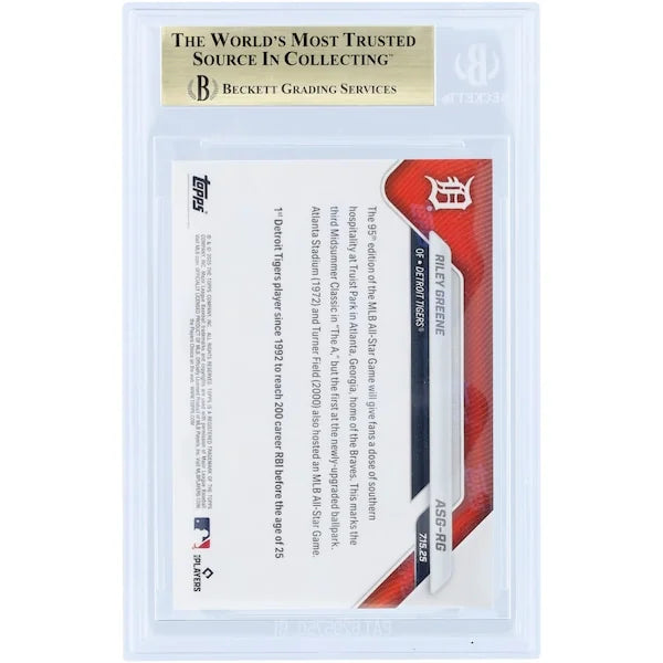 Riley Greene 2025 Topps Now All-Star Game Selection Card | BGS 10