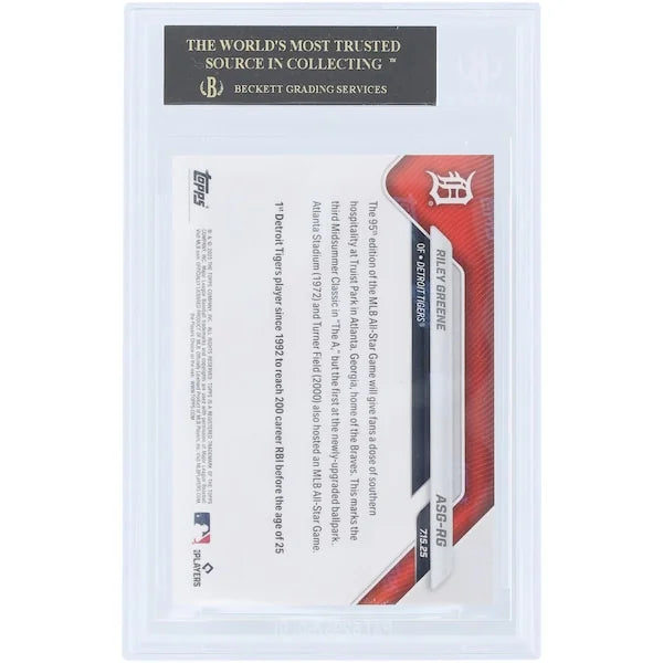 Riley Greene 2025 Topps Now All-Star Card | BGS 10 Black Label