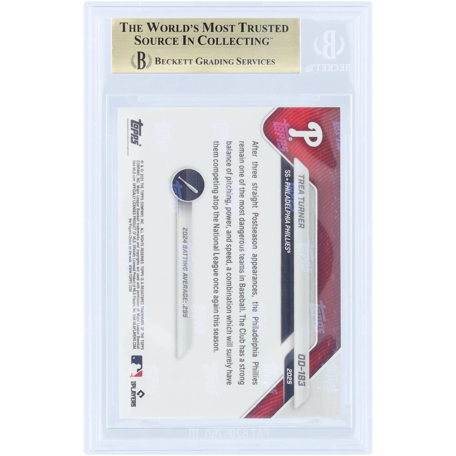 Trea Turner 2025 Topps Now Road to Opening Day #OD-183 | BGS 9.5