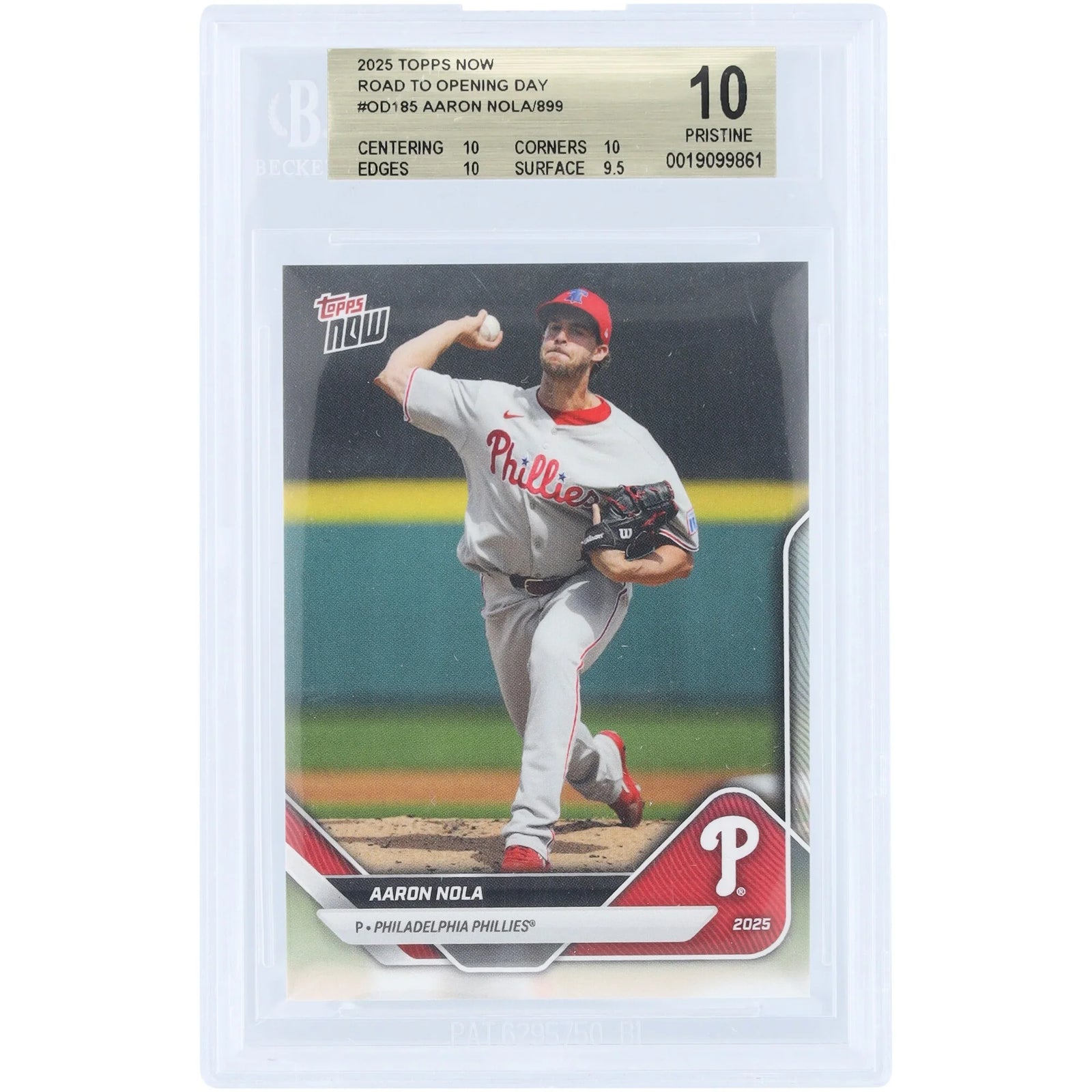 Aaron Nola 2025 Topps Now Road to Opening Day #OD-185 | BGS 10
