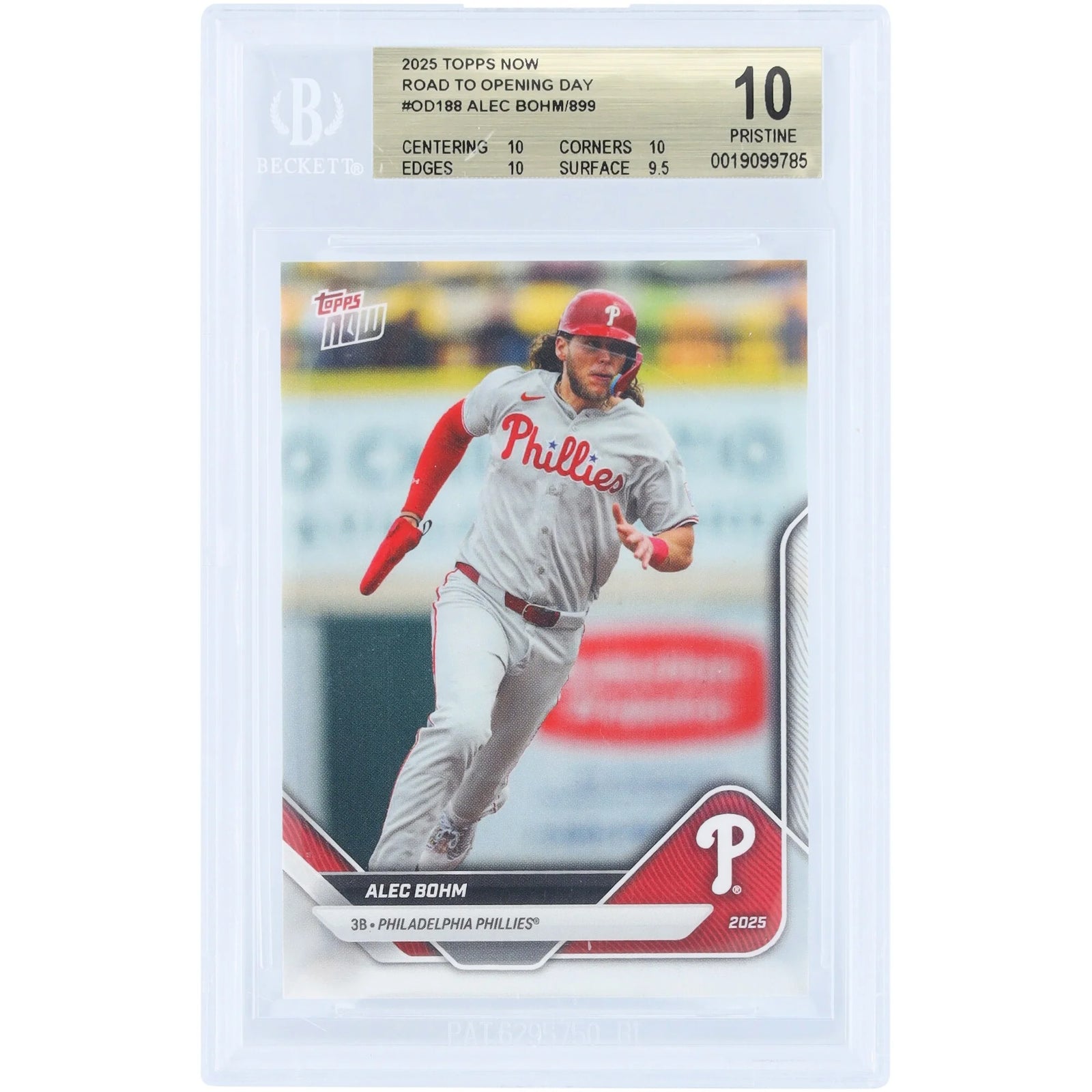 Alec Bohm 2025 Topps Now Road to Opening Day #OD-188 | BGS 10