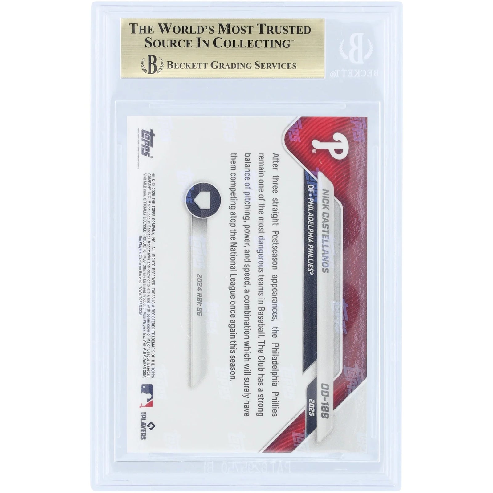 Nick Castellanos 2025 Topps Now Road to Opening Day #OD-189 | BGS 10