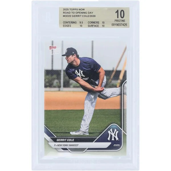 Gerrit Cole 2025 Topps Now Road to Opening Day #OD-22 | BGS 10