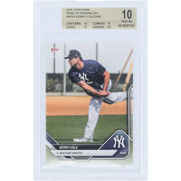 Gerrit Cole 2025 Topps Now Road to Opening Day #OD-22 | BGS 10