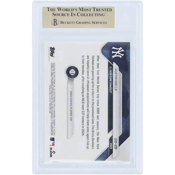 Austin Wells 2025 Topps Now Road to Opening Day #OD-28 | BGS 10