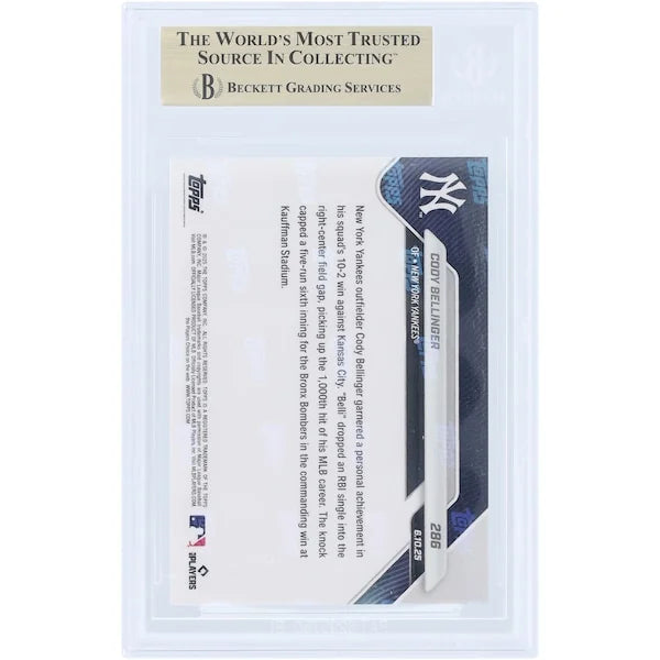 Cody Bellinger 2025 Topps Now 1,000th Career Hit | BGS 10 #286