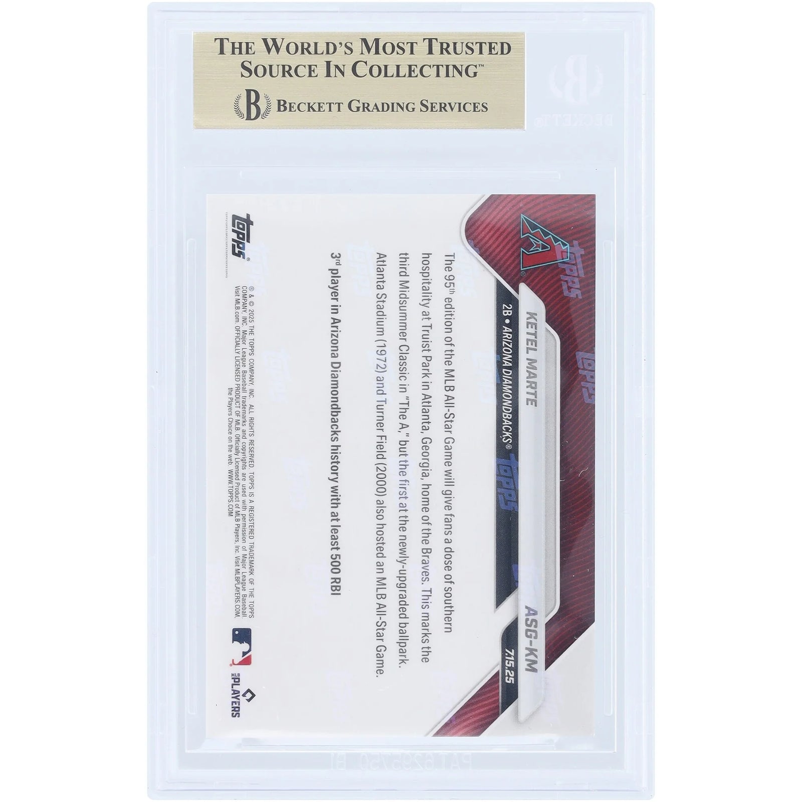 Ketel Marte 2025 Topps Now All-Star Game Card | BGS 10