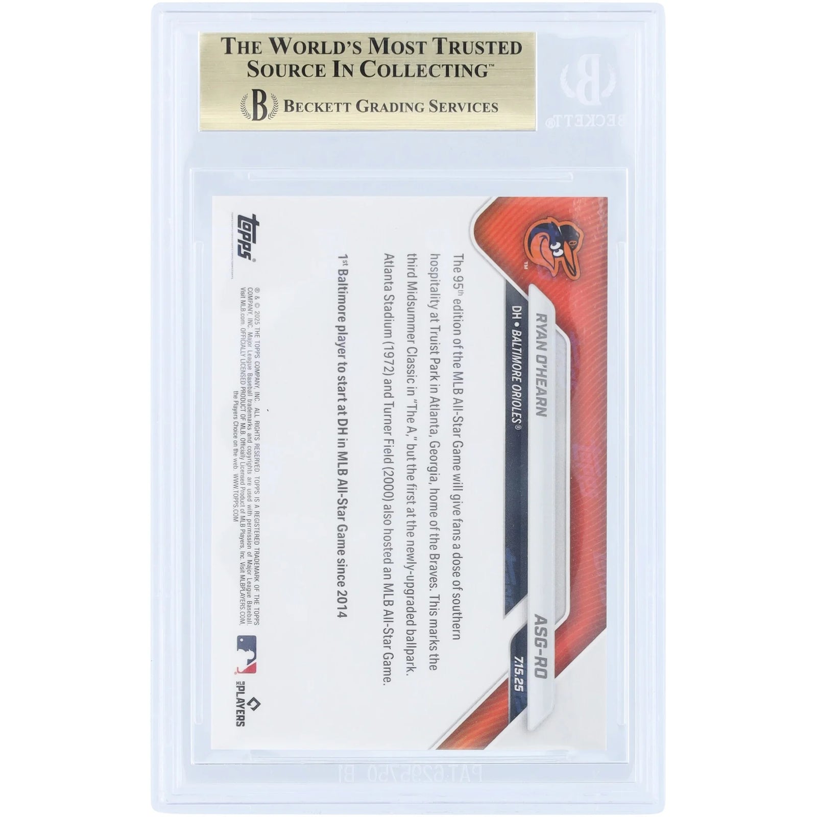 Ryan O'Hearn 2025 Topps Now All-Star Game Card | BGS 10