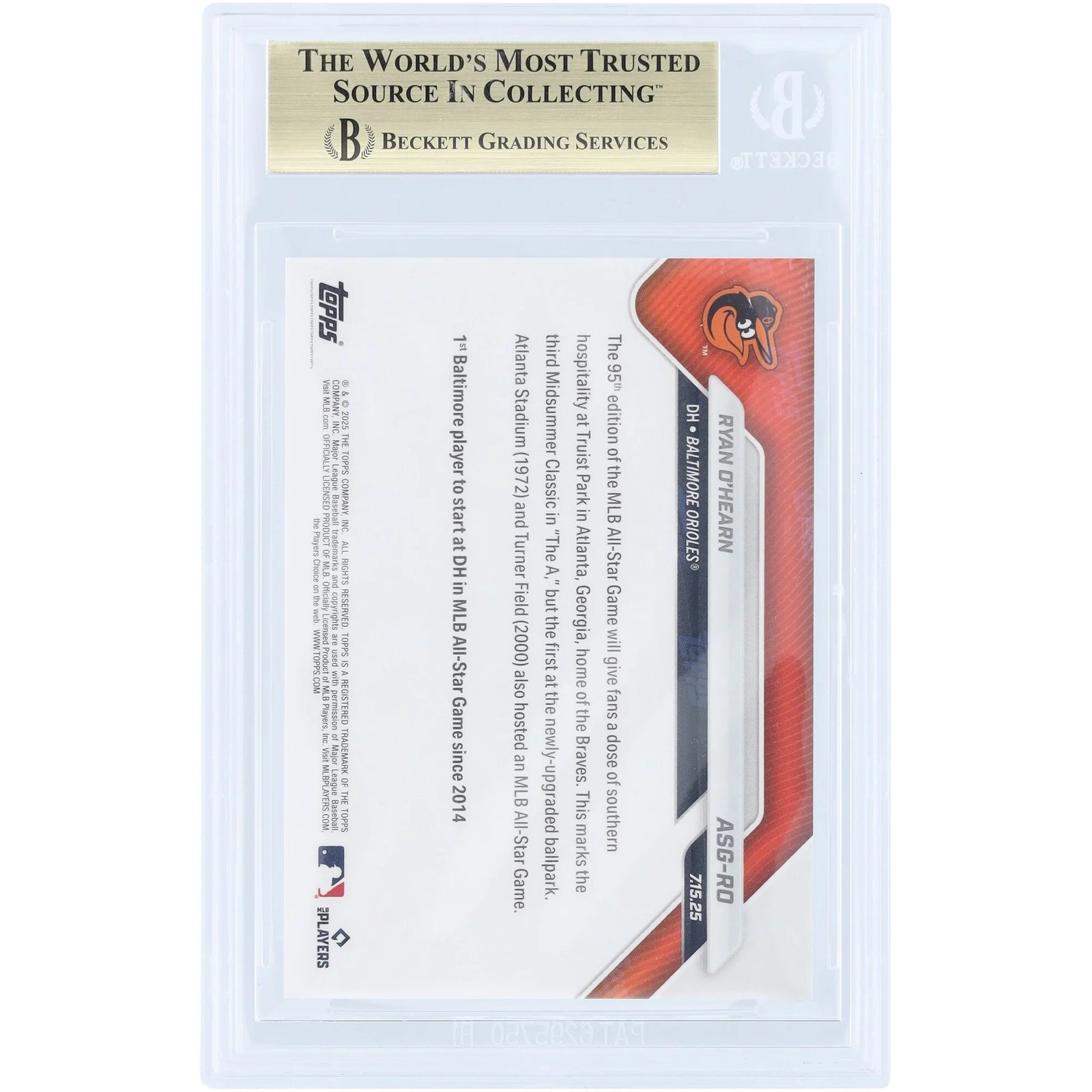 Ryan O'Hearn 2025 Topps Now All-Star Game Card | BGS 10