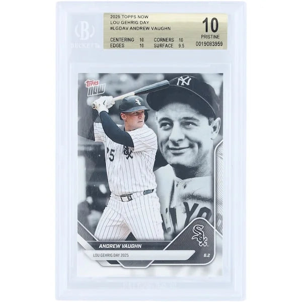 Andrew Vaughn 2025 Topps Now Lou Gehrig Day Card | BGS 10