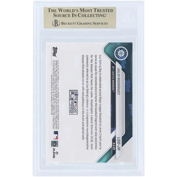 Julio Rodriguez 2025 Topps Now Lou Gehrig Day Card | BGS 10