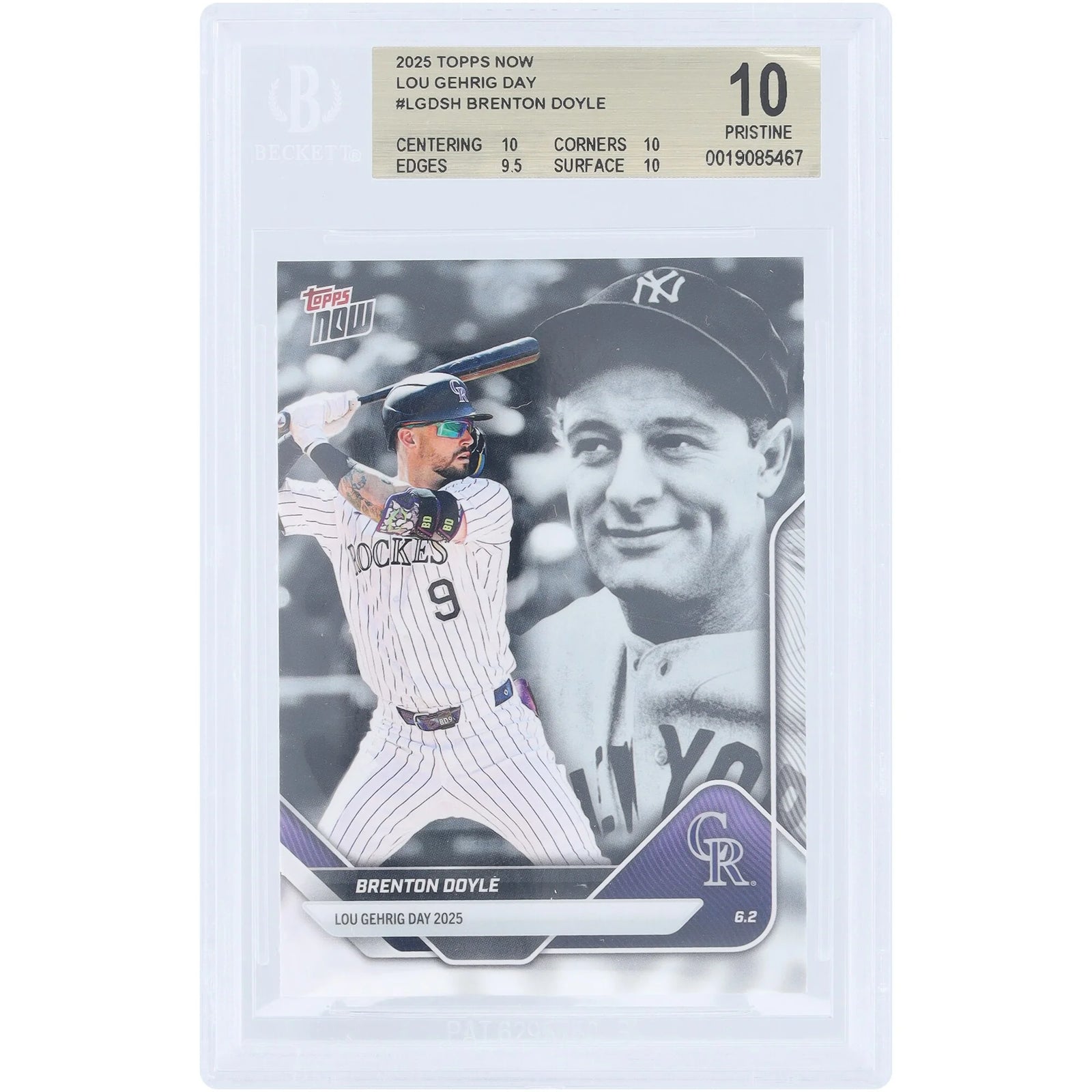 Brenton Doyle Signed 2025 Topps Now Lou Gehrig Day Card | BGS 10