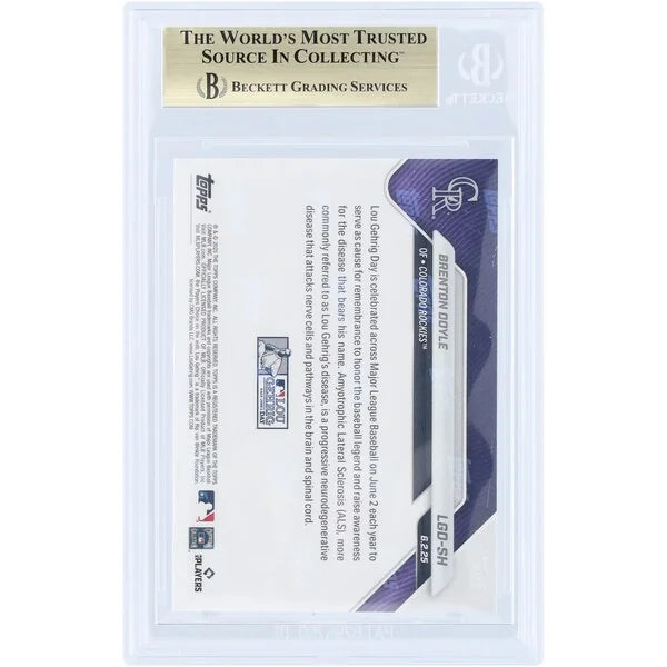 Brenton Doyle Signed 2025 Topps Now Lou Gehrig Day Card | BGS 10