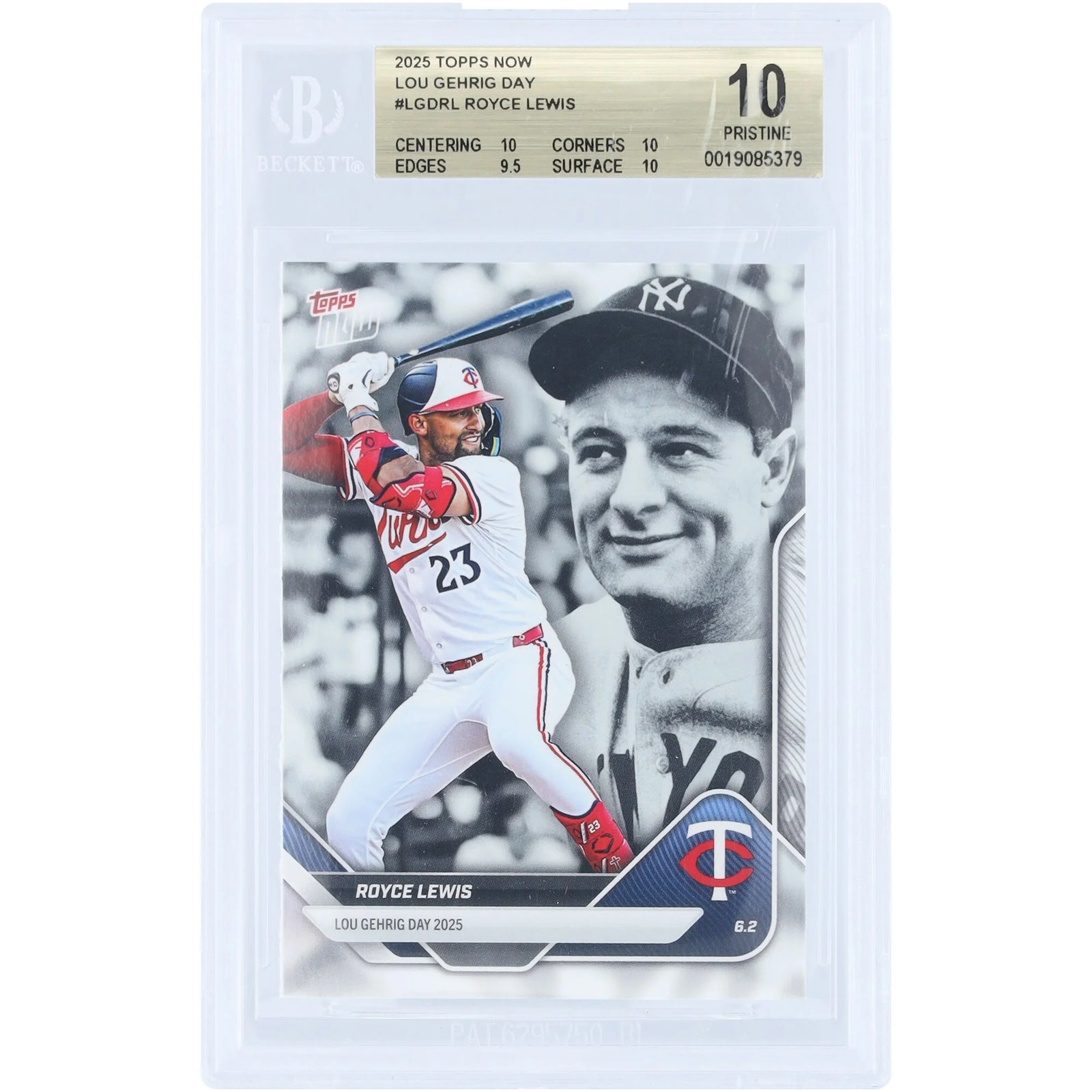 Royce Lewis 2025 Topps Now Lou Gehrig Day Card | BGS 10