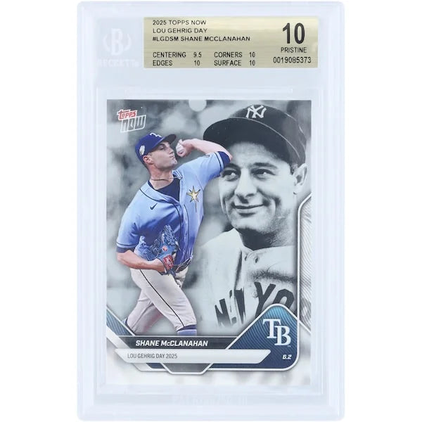 Shane McClanahan 2025 Topps Now Lou Gehrig Day Card | BGS 10