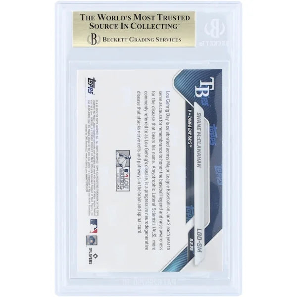 Shane McClanahan 2025 Topps Now Lou Gehrig Day Card | BGS 10