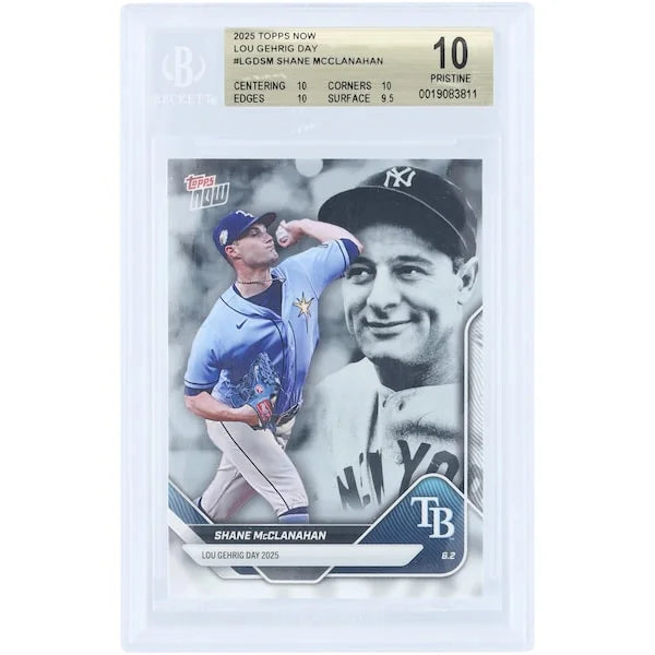Shane McClanahan 2025 Topps Now Lou Gehrig Day Card | BGS 10