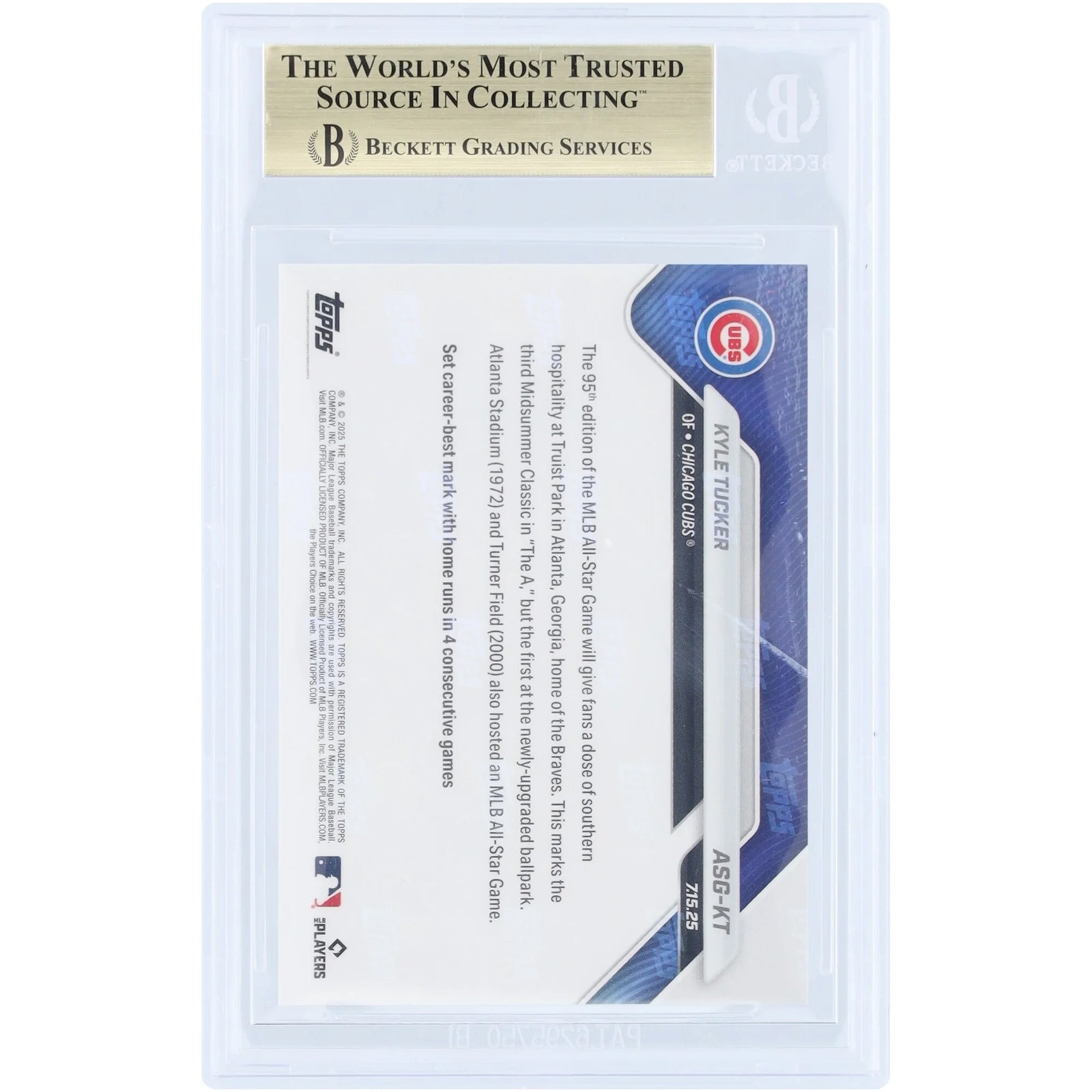 Kyle Tucker 2025 Topps Now MLB All-Star Game Card | BGS 10