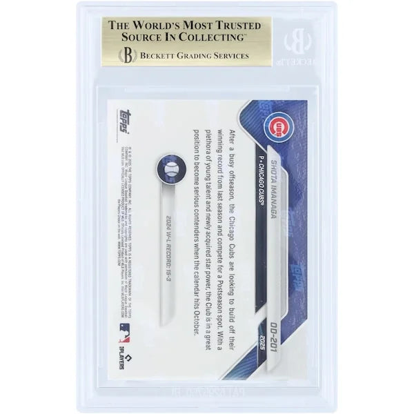 Shota Imanaga Chicago Cubs 2025 Topps Now Road to Opening Day #OD-201 | BGS 10
