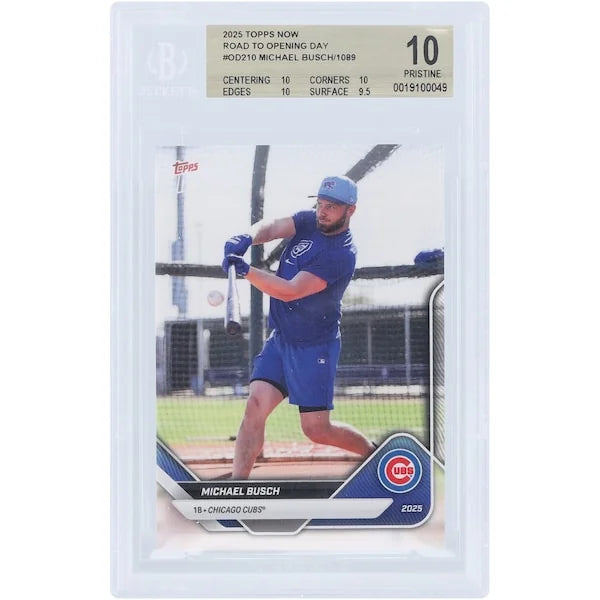 Michael Busch Chicago Cubs 2025 Topps Now Road to Opening Day #OD-210 | BGS 10
