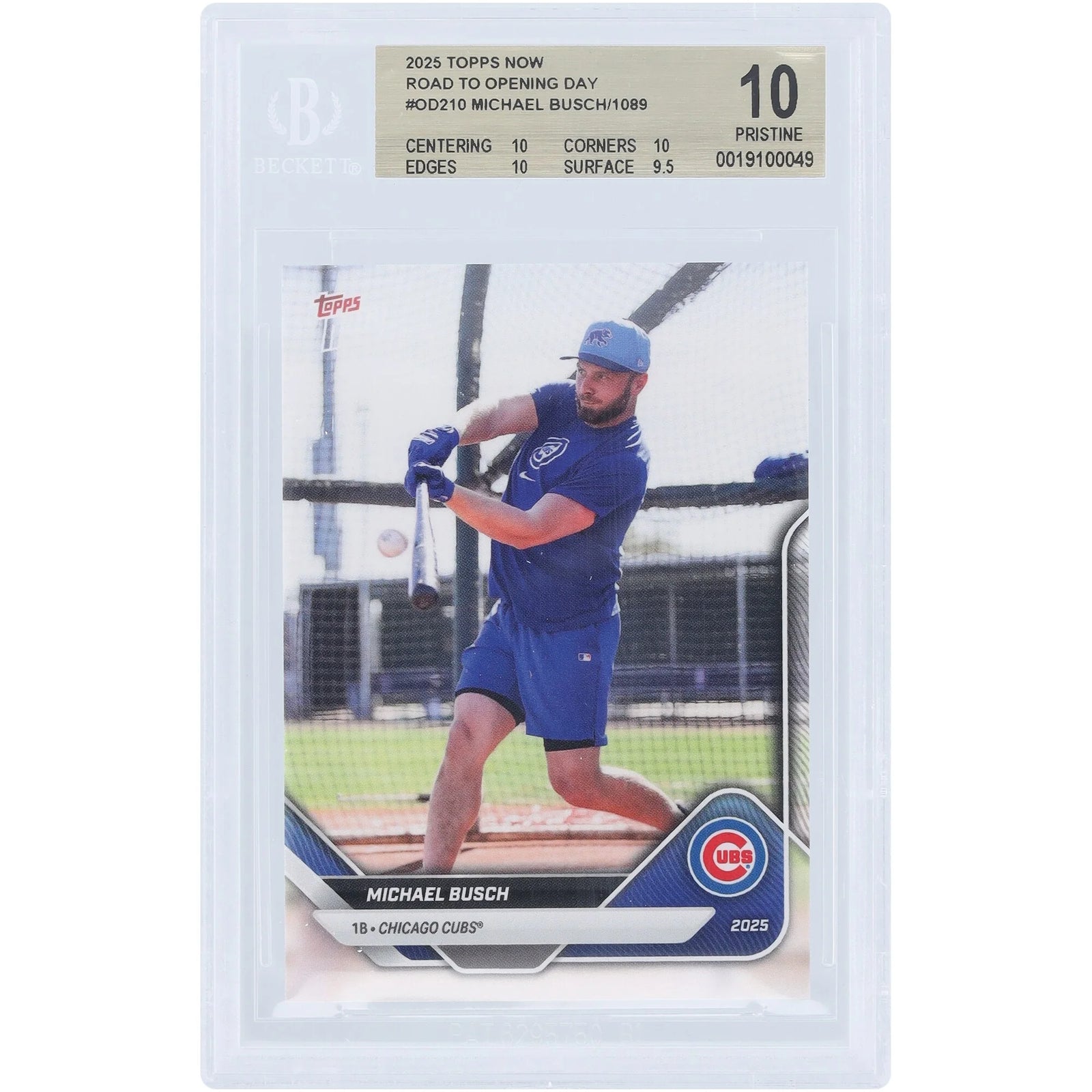 Michael Busch Chicago Cubs 2025 Topps Now Road to Opening Day #OD-210 | BGS 10