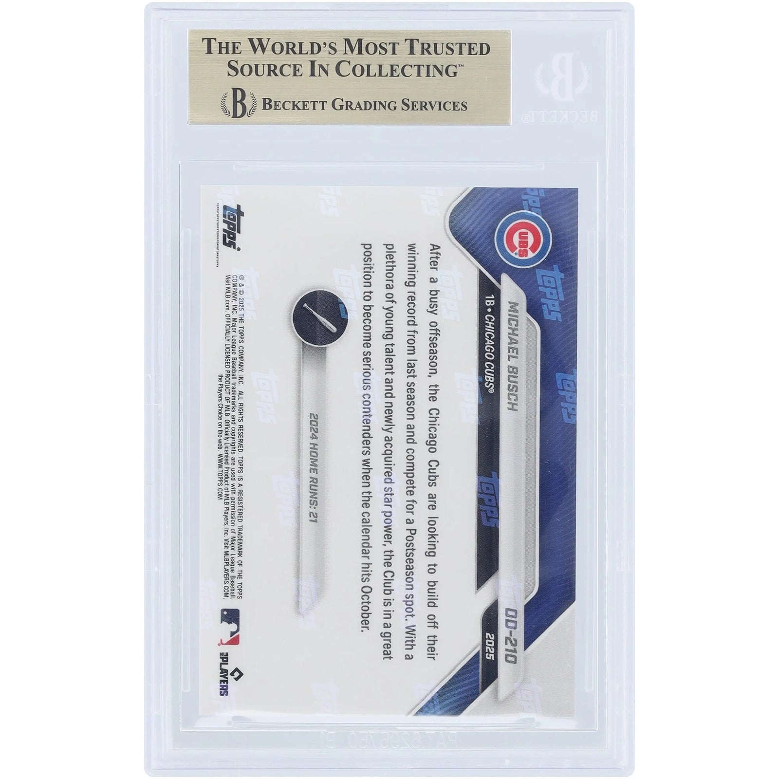 Michael Busch Chicago Cubs 2025 Topps Now Road to Opening Day #OD-210 | BGS 10