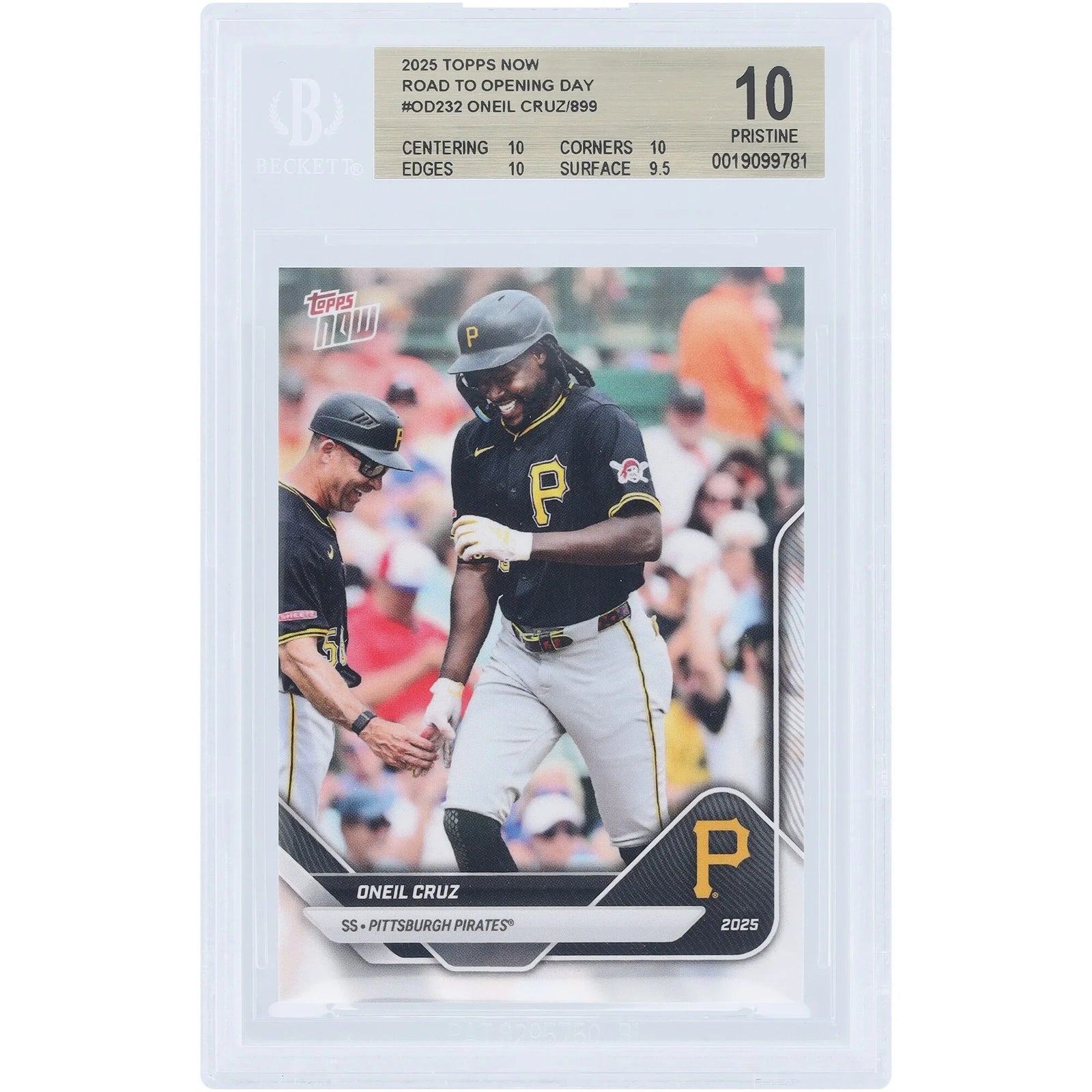 Oneil Cruz Pittsburgh Pirates 2025 Topps Now Road to Opening Day #OD-232 | BGS 10