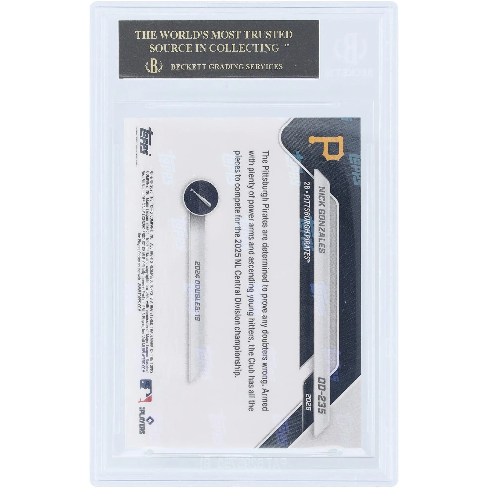 Nick Gonzales 2025 Topps Now Road to Opening Day Black Label #OD-235 | BGS 10