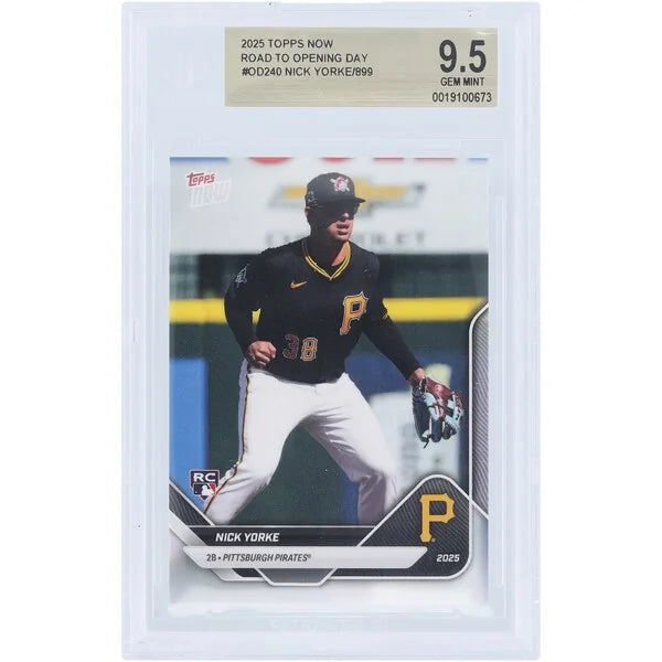 Nick Yorke 2025 Topps Now Road to Opening Day Rookie Card | BGS 9.5