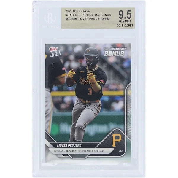 Liover Peguero Pittsburgh Pirates 2025 Topps Now Card | BGS 9.5 Authenticated