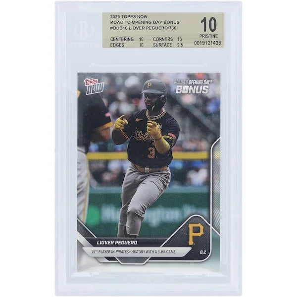 Liover Peguero Pittsburgh Pirates 2025 Topps Now Card | BGS 10 Authenticated