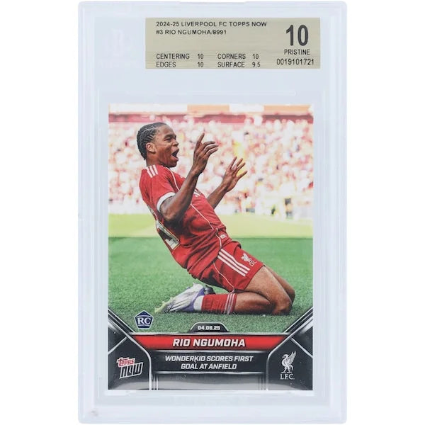 Rio Ngumoha Liverpool 2024-25 Topps Now Rookie #3 Card | BGS 10