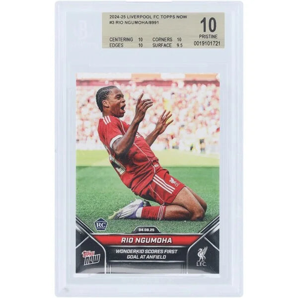 Rio Ngumoha Liverpool 2024-25 Topps Now Rookie #3 Card | BGS 10