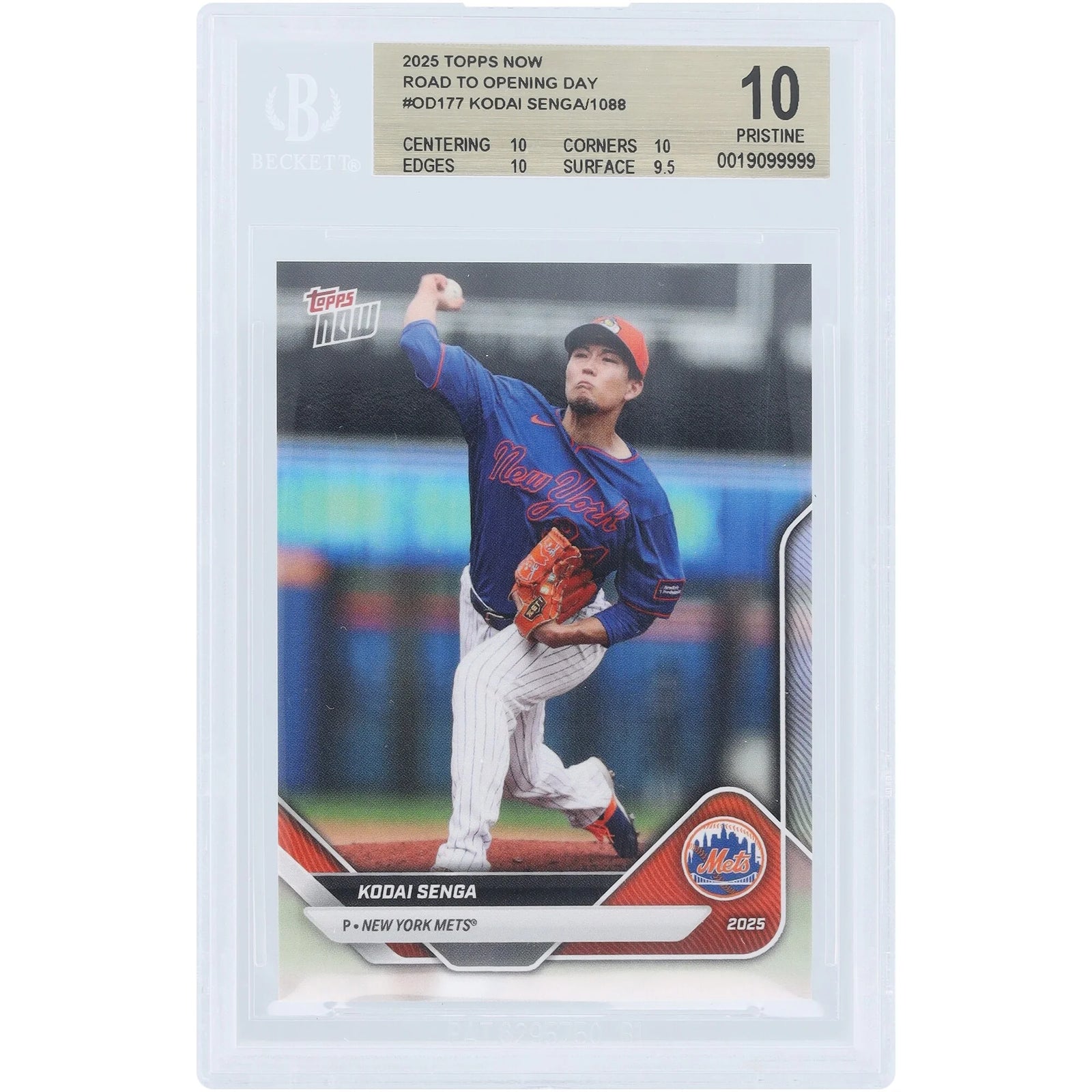 Kodai Senga Mets 2025 Topps Now Road to Opening Day #OD-177 | BGS 10