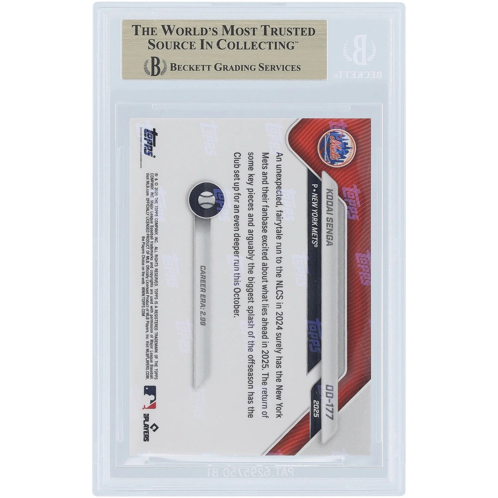 Kodai Senga 2025 Topps Now Road to Opening Day #OD-177 | BGS 10