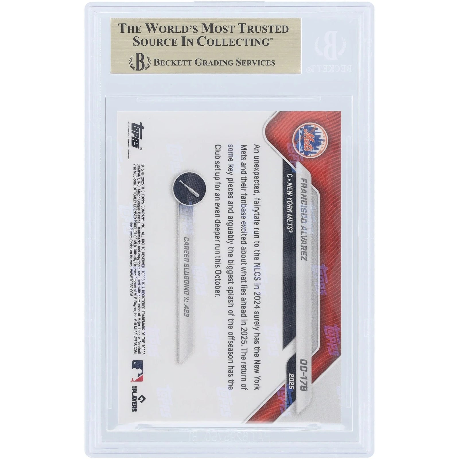 Francisco Alvarez 2025 Topps Now Road to Opening Day #OD-178 | BGS 10