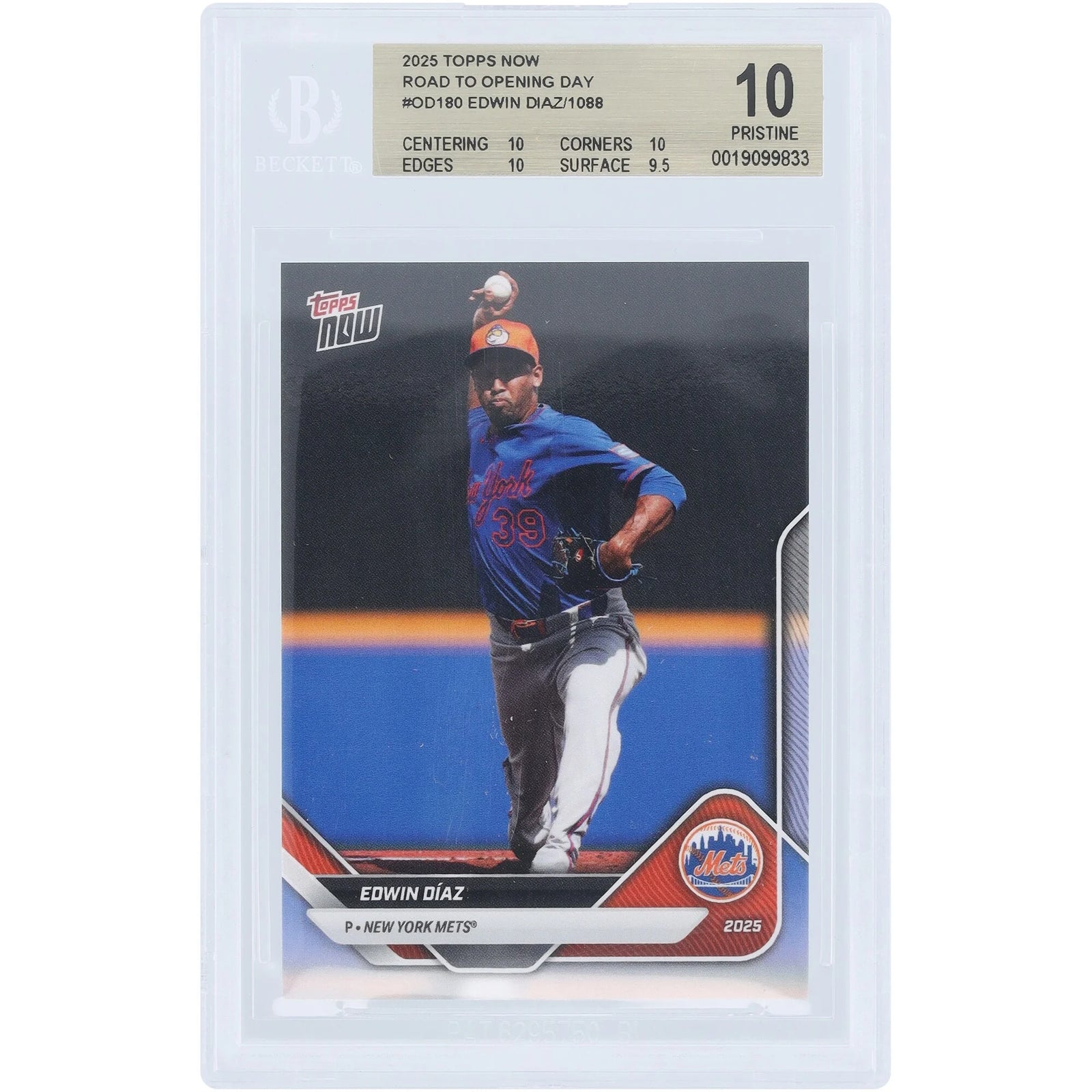 Edwin Diaz 2025 Topps Now Road to Opening Day #OD-180 | BGS 10