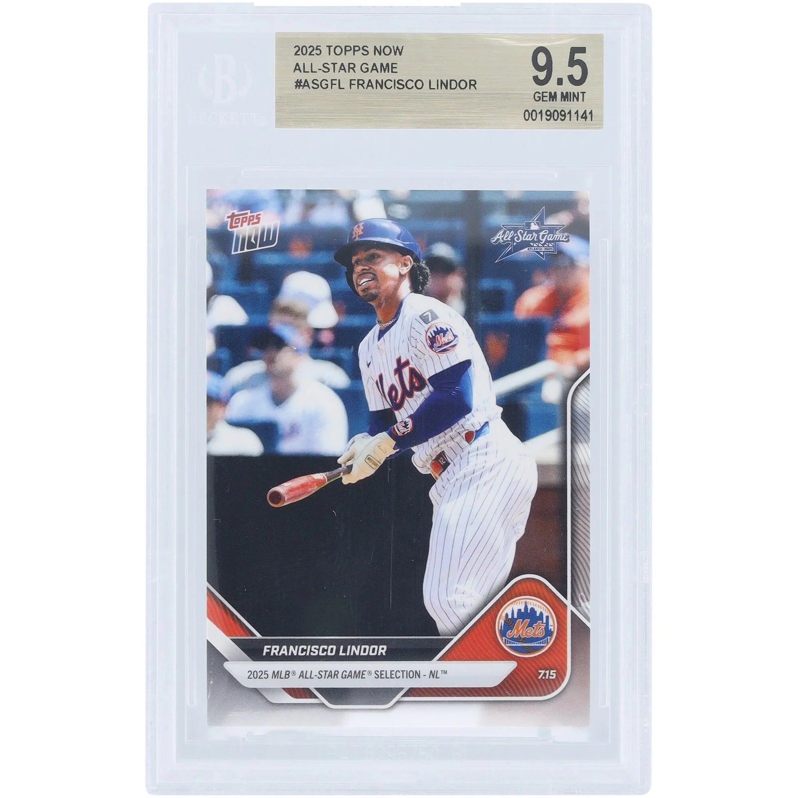 Francisco Lindor 2025 Topps Now All-Star Game Card | BGS 9.5 Graded