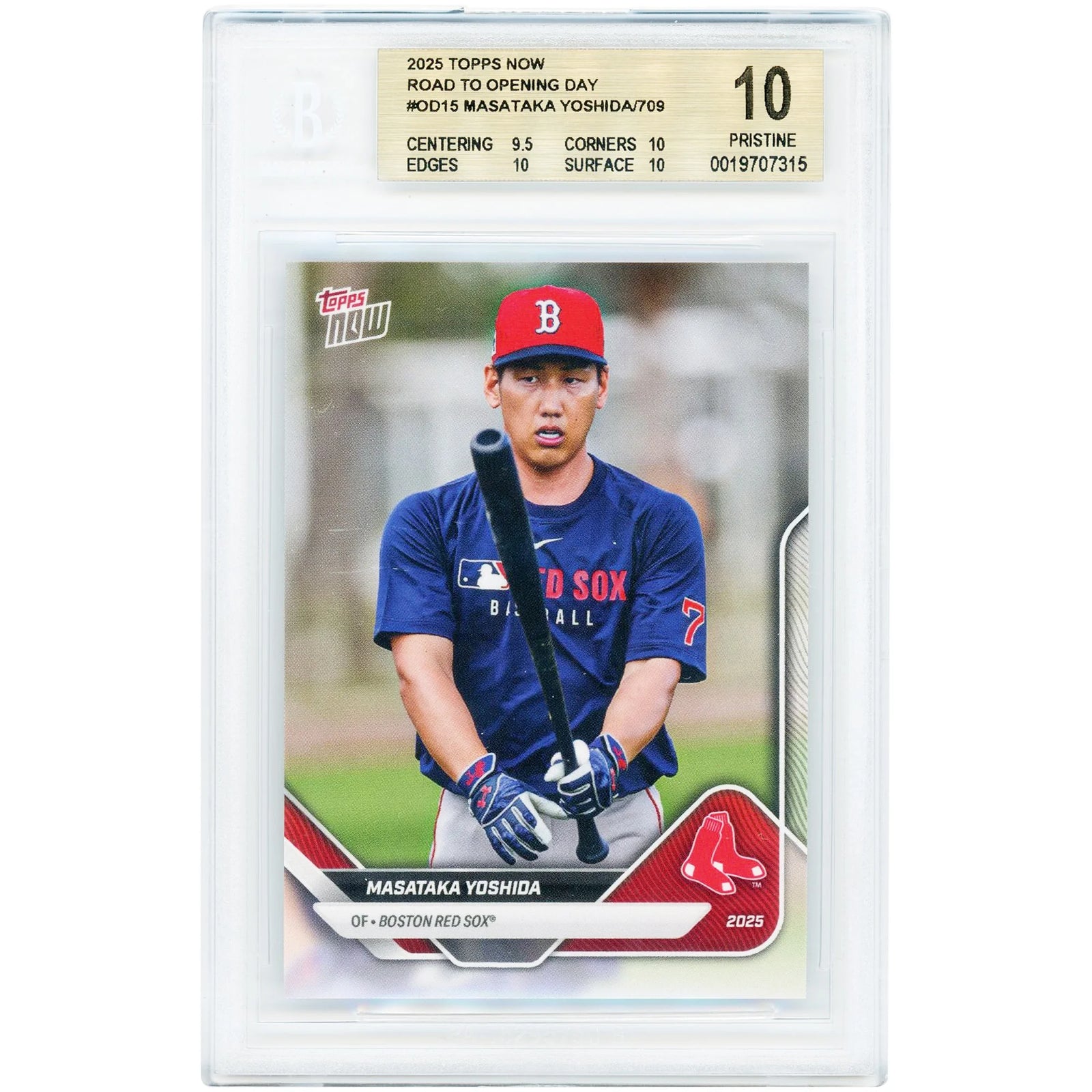 Masataka Yoshida Boston Red Sox 2025 Topps Now Road to Opening Day #OD-15 | BGS 10