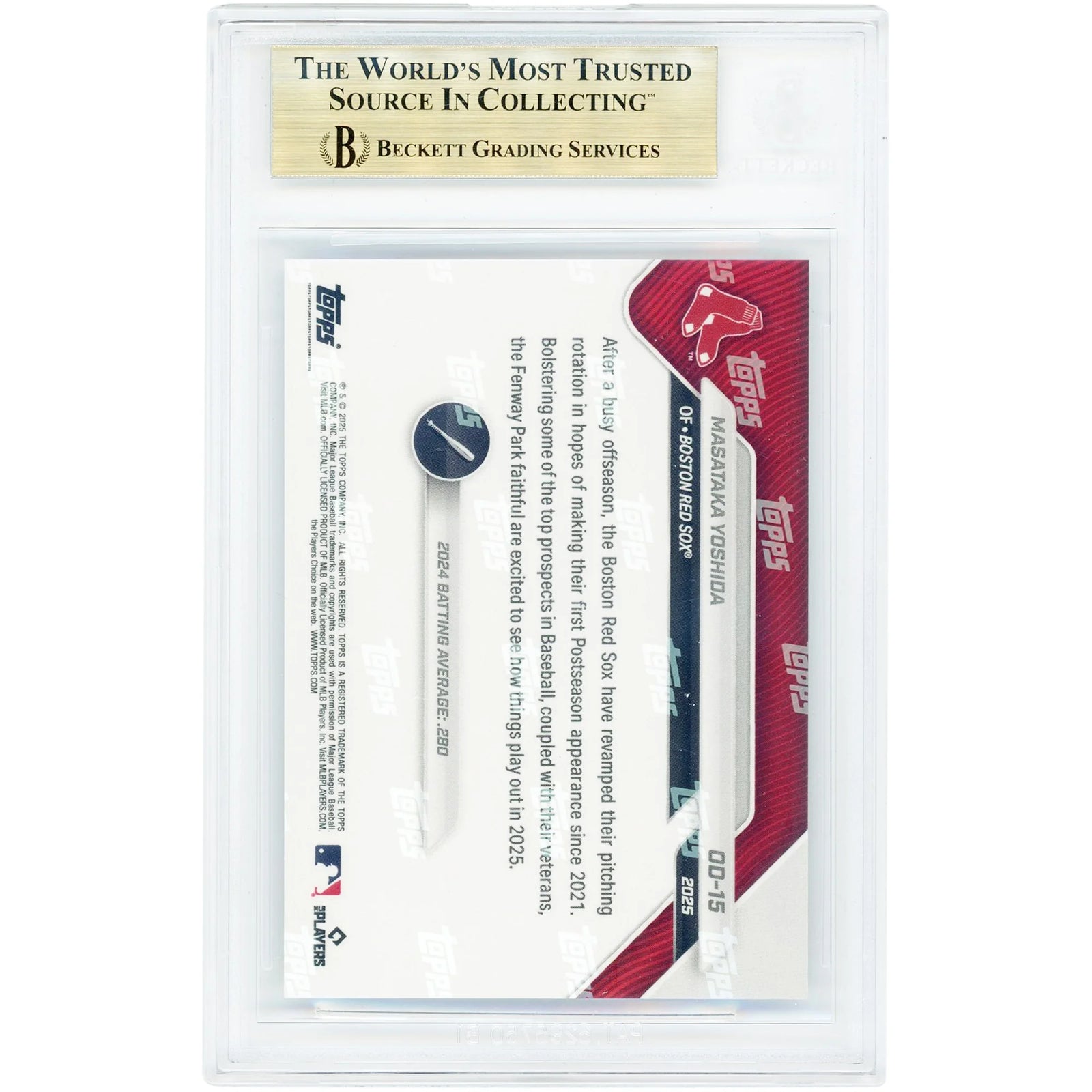 Masataka Yoshida Boston Red Sox 2025 Topps Now Road to Opening Day #OD-15 | BGS 10