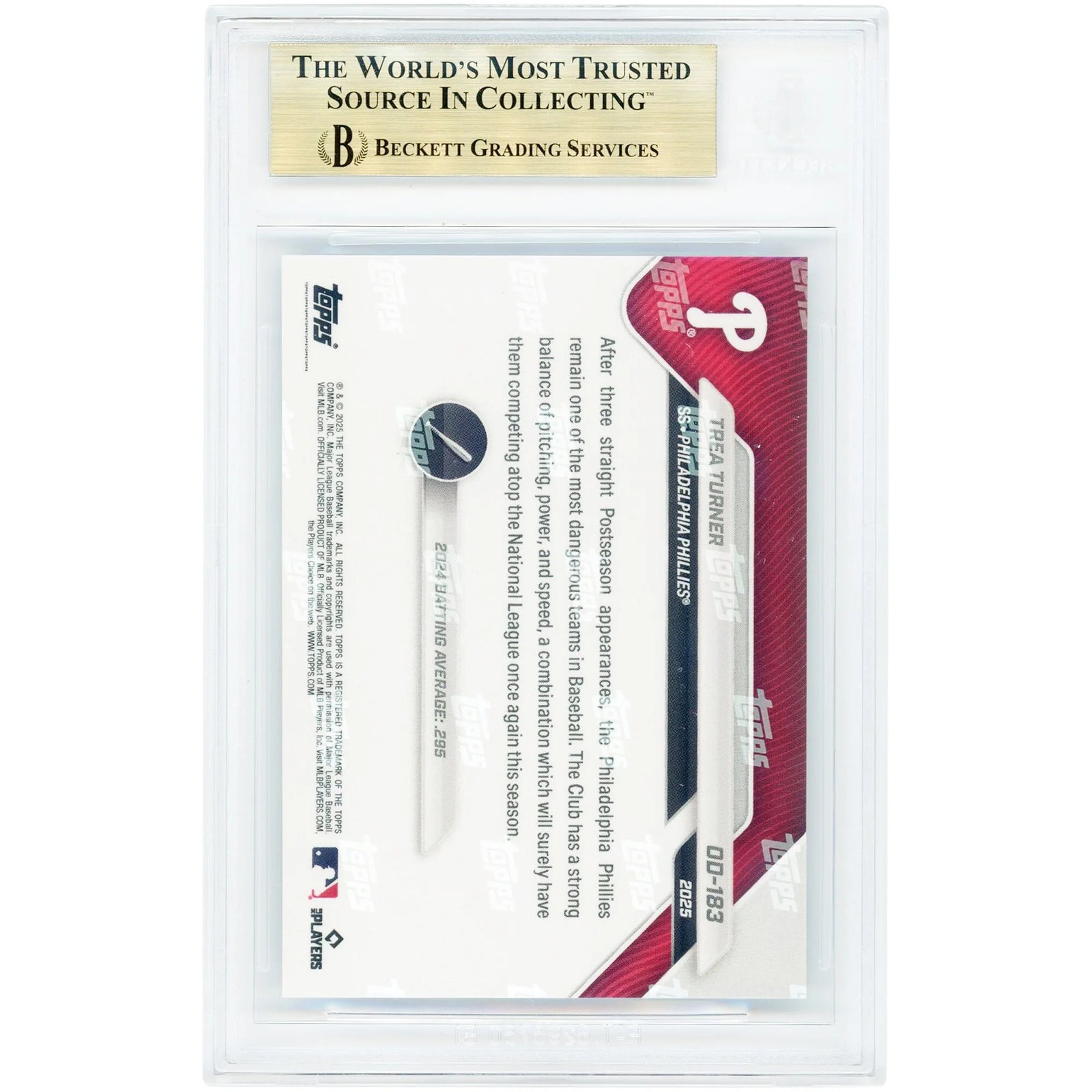 Trea Turner 2025 Topps Now Road to Opening Day #OD-183 | BGS 10