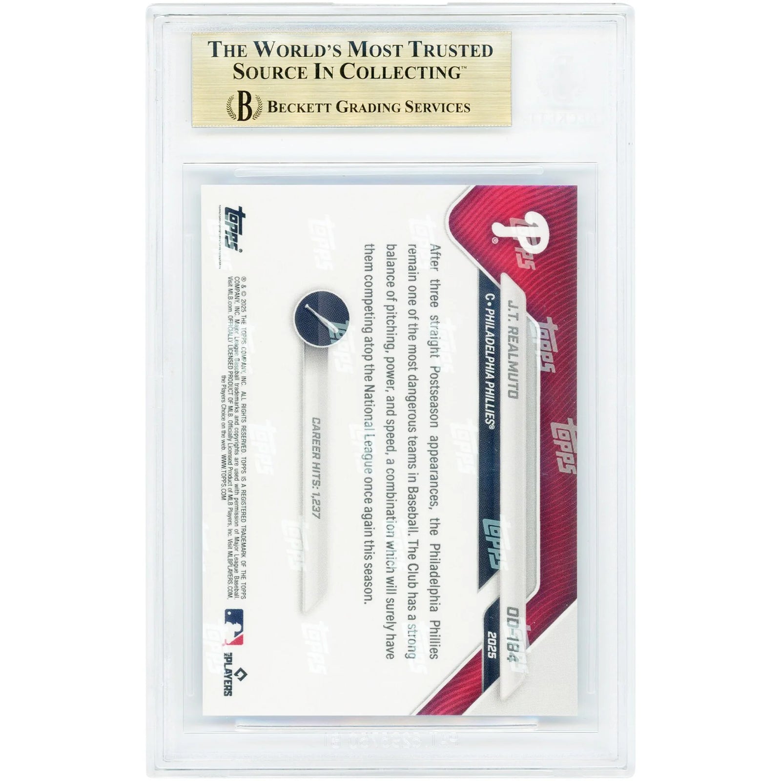 J.T. Realmuto 2025 Topps Now Road to Opening Day #OD-184 | BGS 10