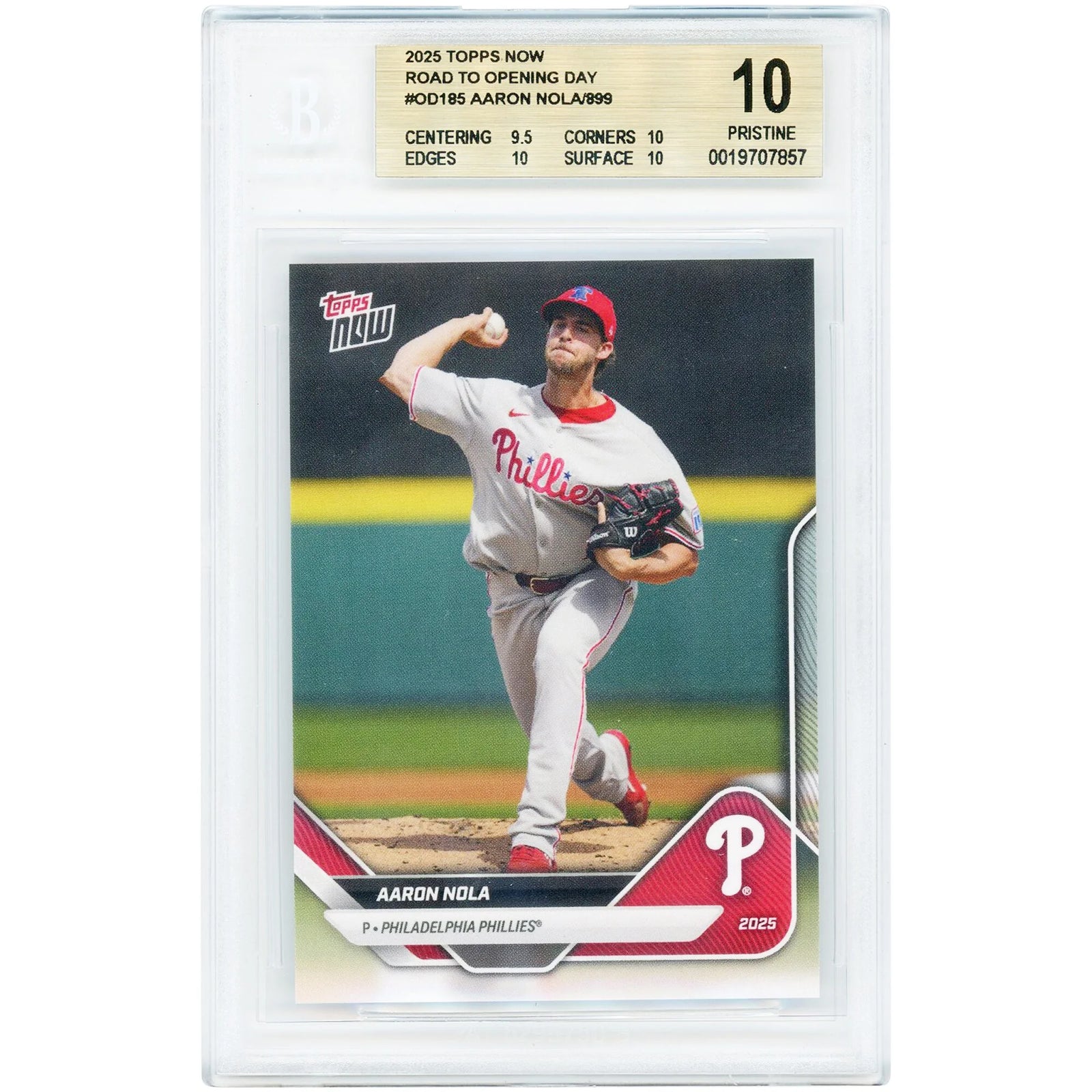 Aaron Nola 2025 Topps Now Road to Opening Day #OD-185 | BGS 10