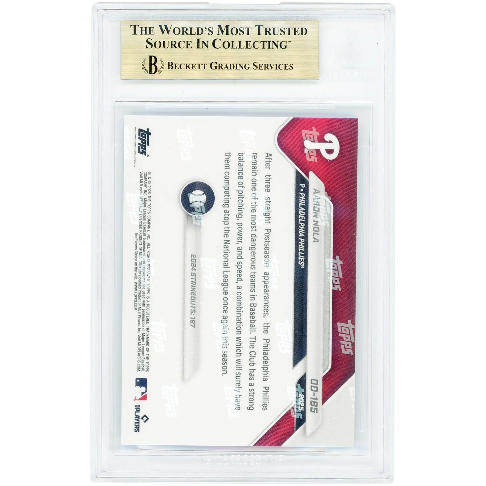Aaron Nola 2025 Topps Now Road to Opening Day #OD-185 | BGS 10