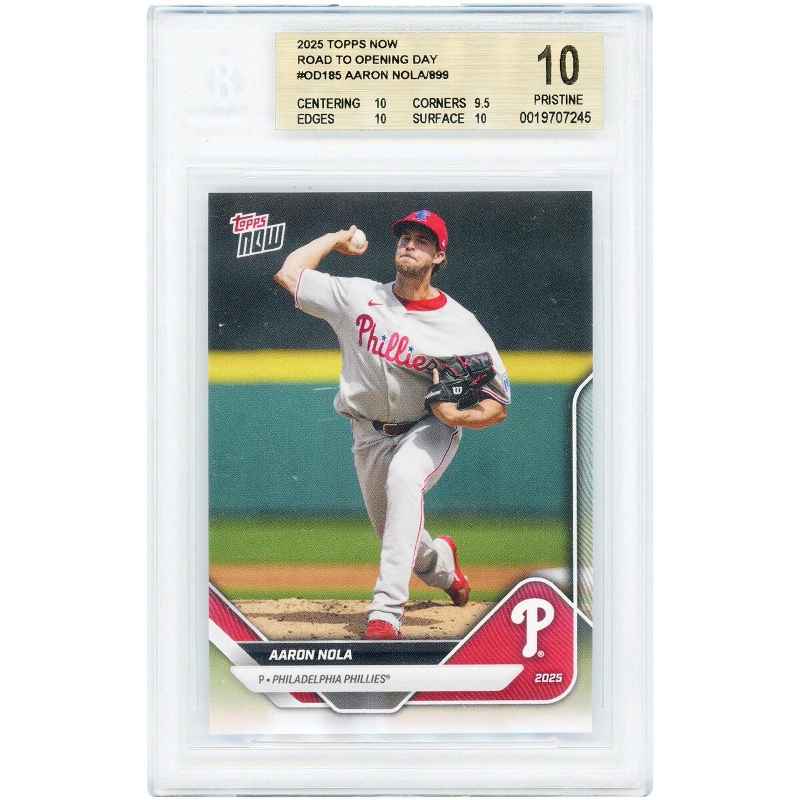 Aaron Nola 2025 Topps Now Road to Opening Day #OD-185 | BGS 10