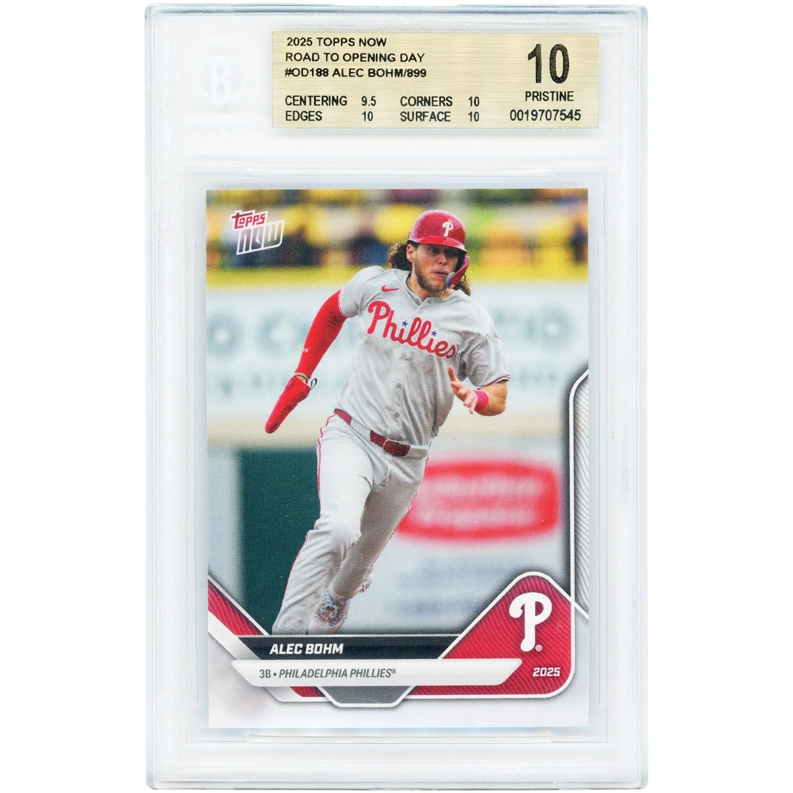 Alec Bohm 2025 Topps Now Road to Opening Day #OD-188 | BGS 10
