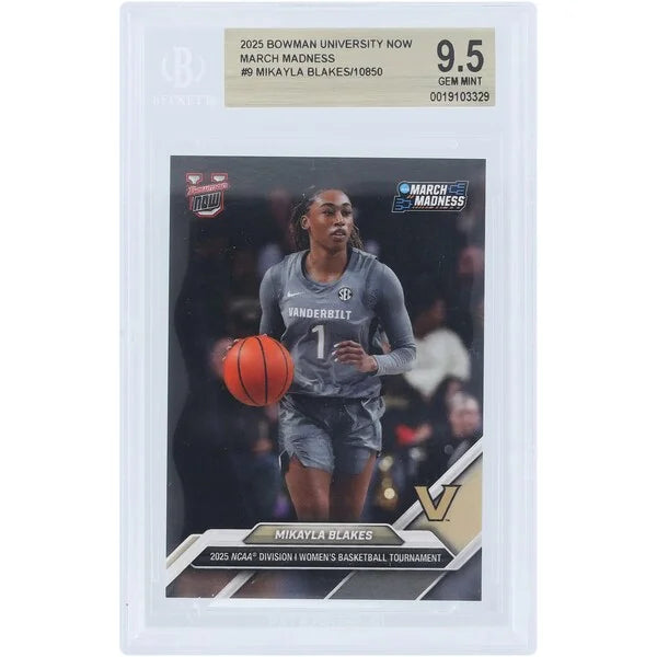 Mikayla Blakes Vanderbilt 2025 Bowman University Now March Madness #9 | BGS 9.5