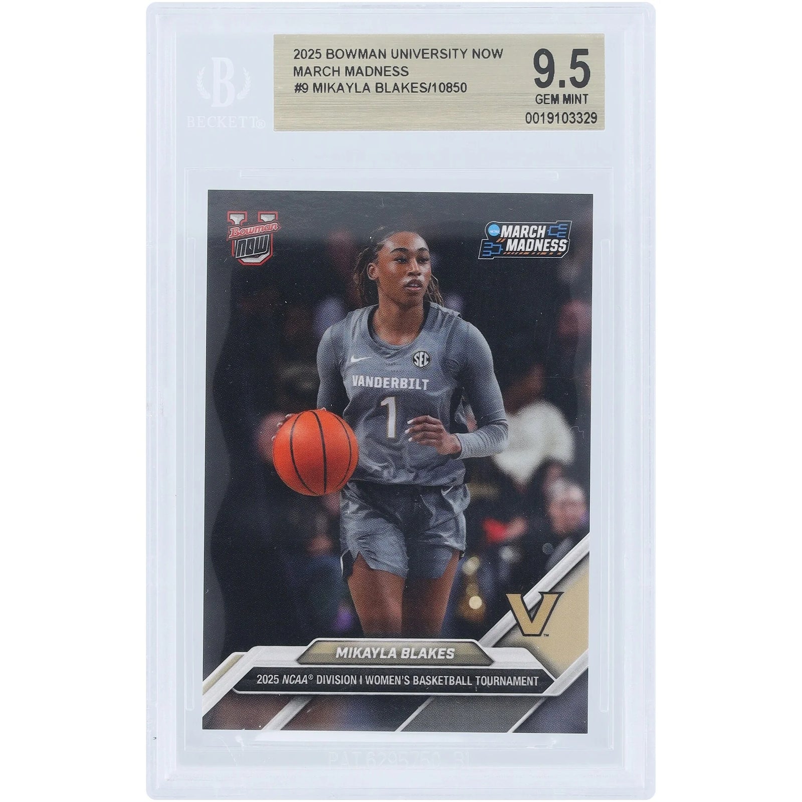 Mikayla Blakes Vanderbilt 2025 Bowman University Now March Madness #9 | BGS 9.5