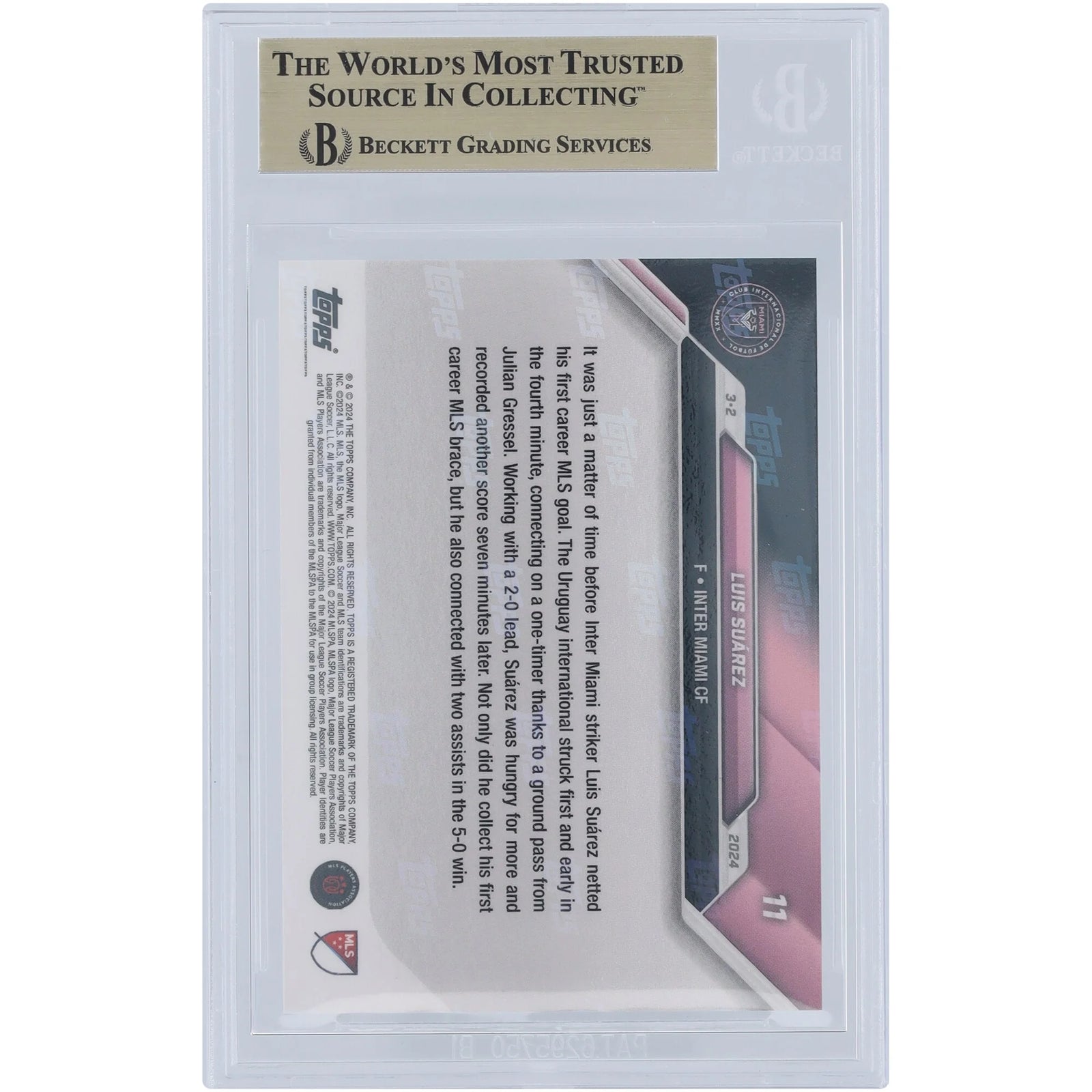 Luis Suarez Signed 2024 Topps Now MLS #11 Card | BGS 9.5 Authenticated