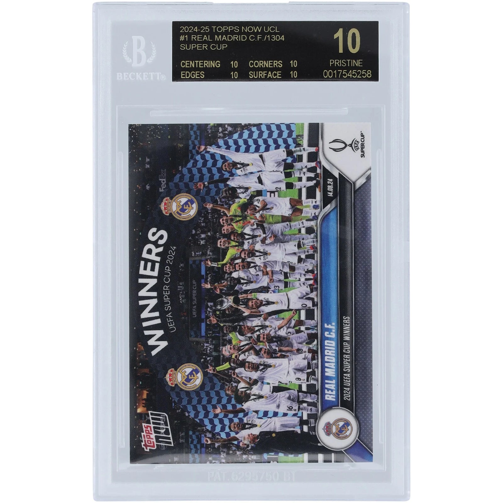 Real Madrid CF 2024-25 Topps Now UCL 2024 #1 Card | BGS 10 Black Label